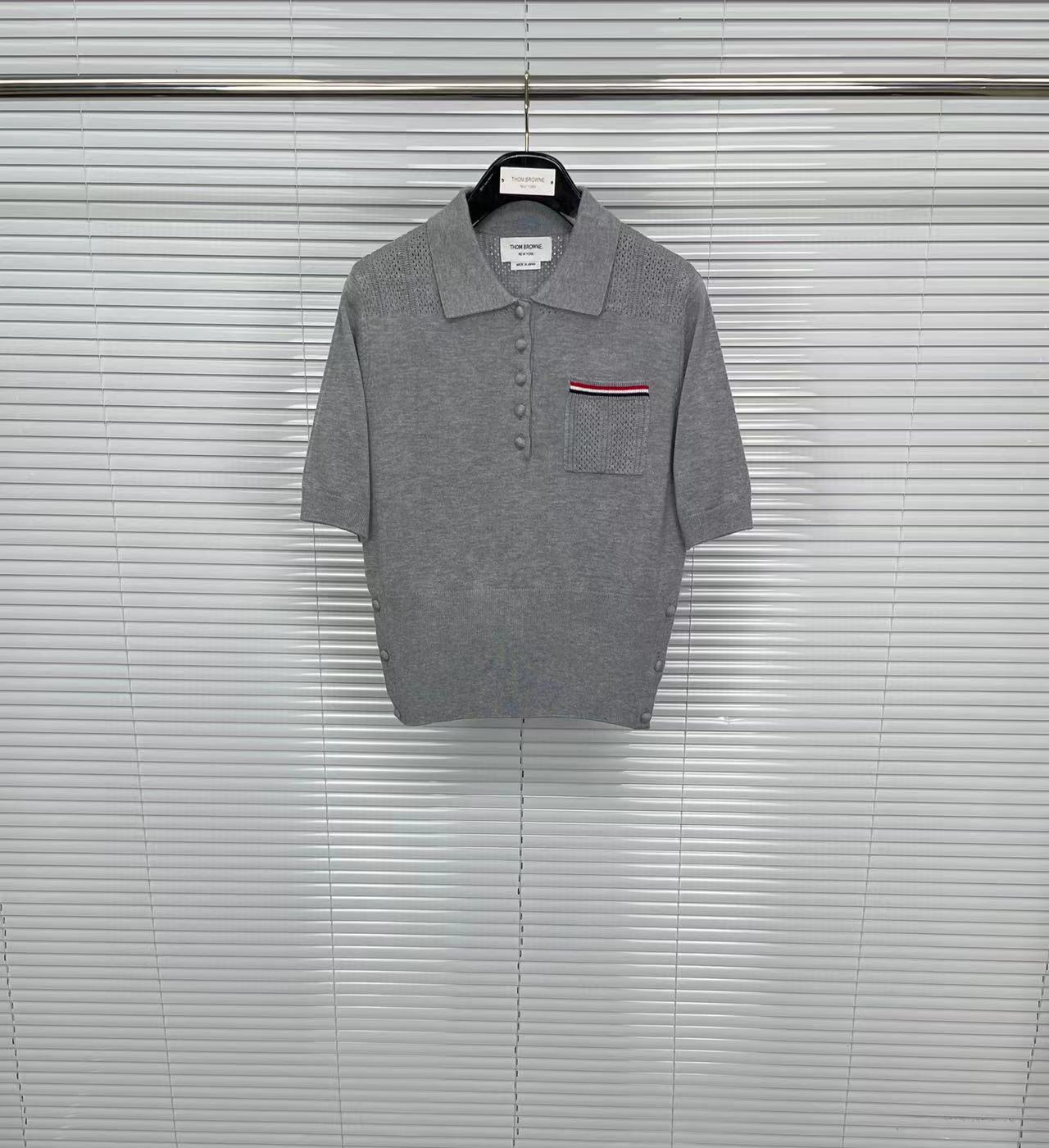 Picture of Factory Direct Tb Tom Summer New Thin Slim Fit Lapel Polo Collar Knitted Age-Reducing Short-Sleeved Top