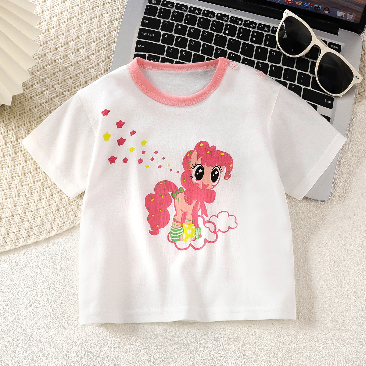 Picture of Children's Short-sleeved T-shirt Cotton New Children's Summer Baby Clothes Boys' Thin Girls' Top Summer Children's Clothing