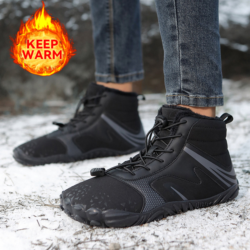 2025 New Snow Boots, Winter-Spring Cross-border Warm Outdoor Couple's Cotton Shoes, Hiking Cotton Shoes, Wear-Resistant, Waterproof, and Non-slip