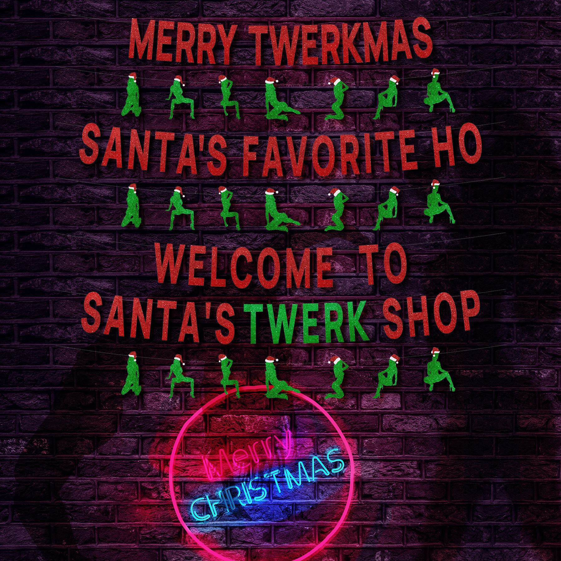Christmas sexy twisted hip girl single party cake stick pull flower pull flag Christmas party bar decoration