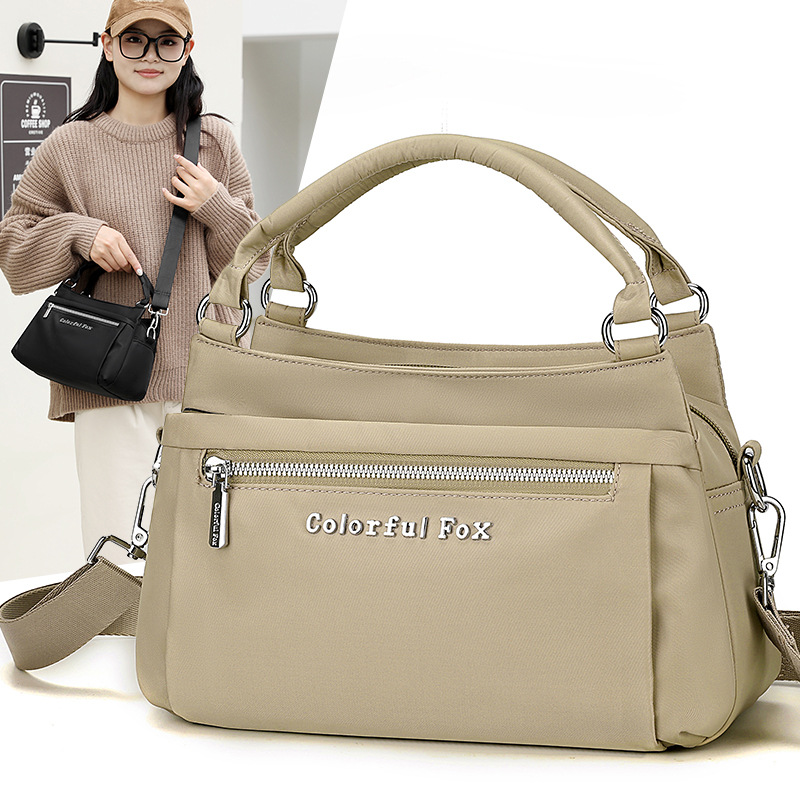 Casual messenger bag Korean style simple shoulder bag fashion women's shopping handbag lightweight waterproof nylon cloth bag