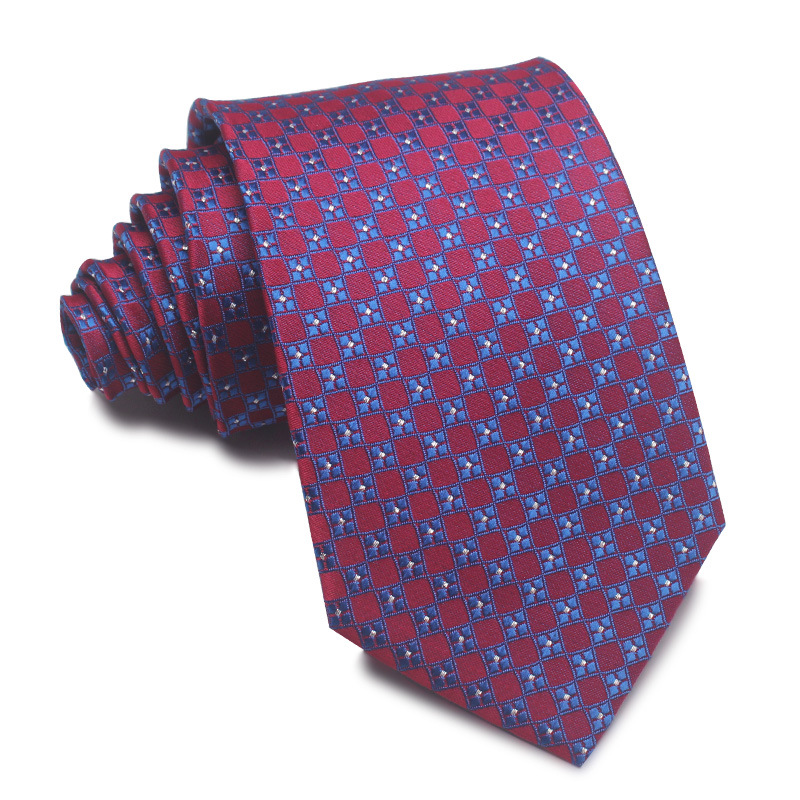 Picture of 25 New 8cm Polyester Jacquard Stripesd Tie 7cm Men's and Women's Business Formal Wear Casual High-End Red Black Blue