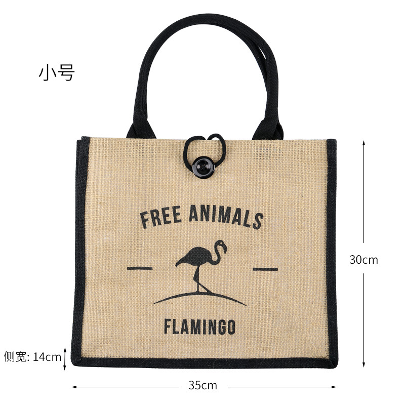 Picture of Foreign trade retro jute handbag can be printed LOGO advertising shopping environmental protection large capacity fashion handbag