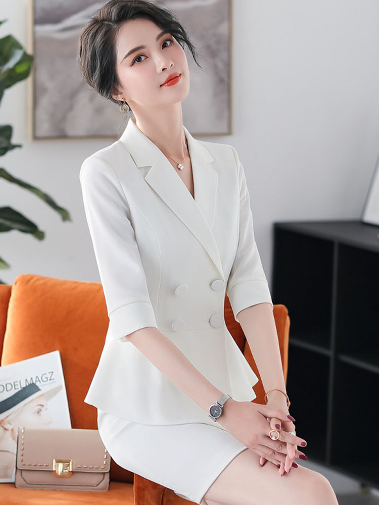 [Uniform OL] Women's Host Fashion suit Socialite Xiaxiang Style Light Mature Professional Dress Foreign Style Suit