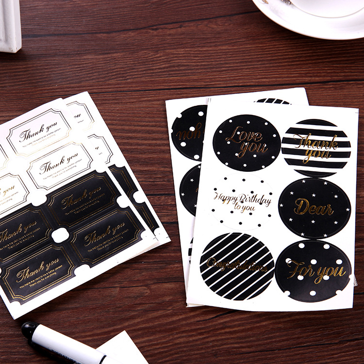 Creative literature and art love words gilding Thank you blessing sticker hand gift packaging baking Chongyang sticker