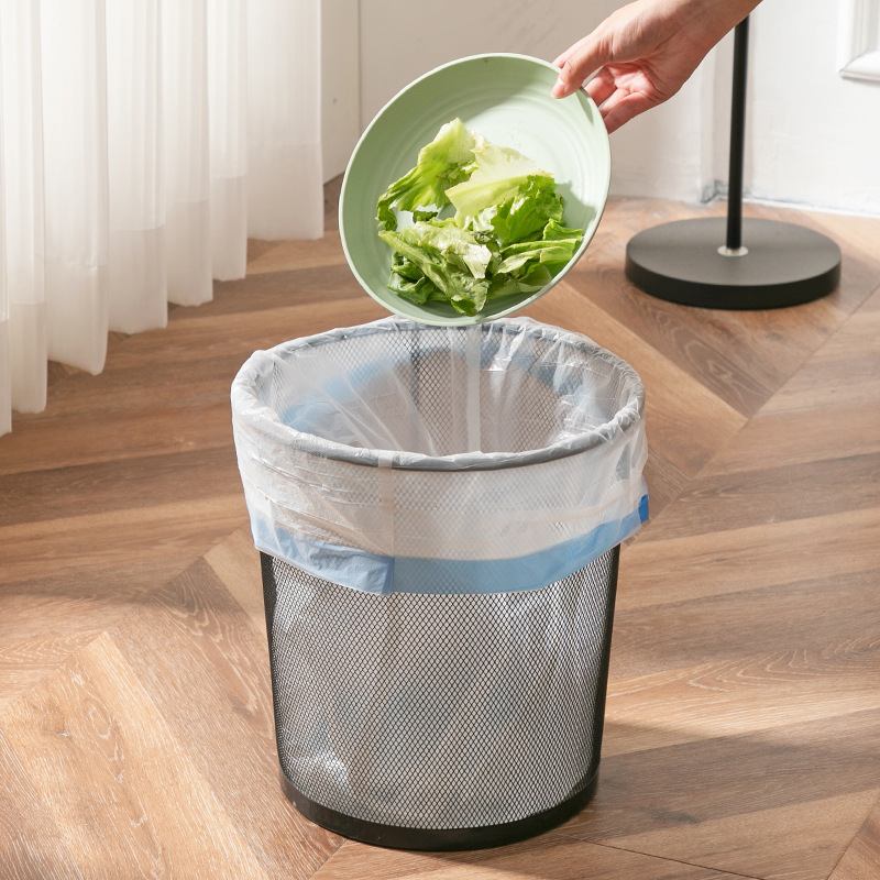 Picture of Garbage Bag Household Drawstring Type Thickeneded White Garbage Bag Closing Point-Break Kitchen Dormitory Large Plastic Bag