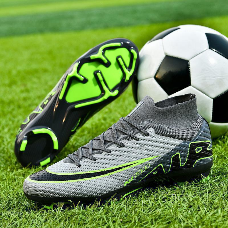Cristiano Ronaldo and Messi Style Soccer Shoes for Men, Student Broken Stud Long Stud Competition Training Sports Shoes for Women, Non-Slip and Flexible