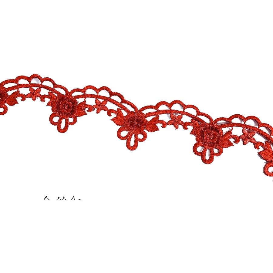 New Chinese-style Lace Wave Sticker Beauty Feeling Leaf Clothing All-match Embroidery Fine Thread Machine Embroidery Flower Bar Code Lace