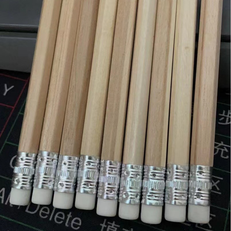 Picture of Log Short Pencil with Eraser Golf Pencil Hexagonal Round Club Hotel Conference Pencil