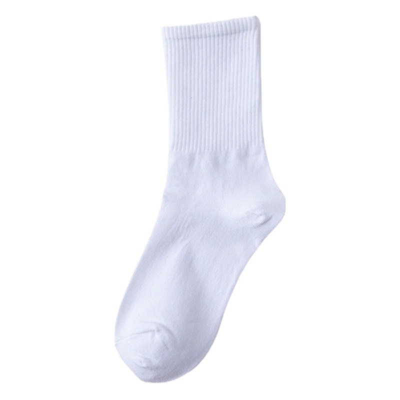 Socks Women's Black and White Mid-length Socks Couple's High-length Socks Simple Men's High-top Sports Socks for Autumn and Winter Piled Socks for Men