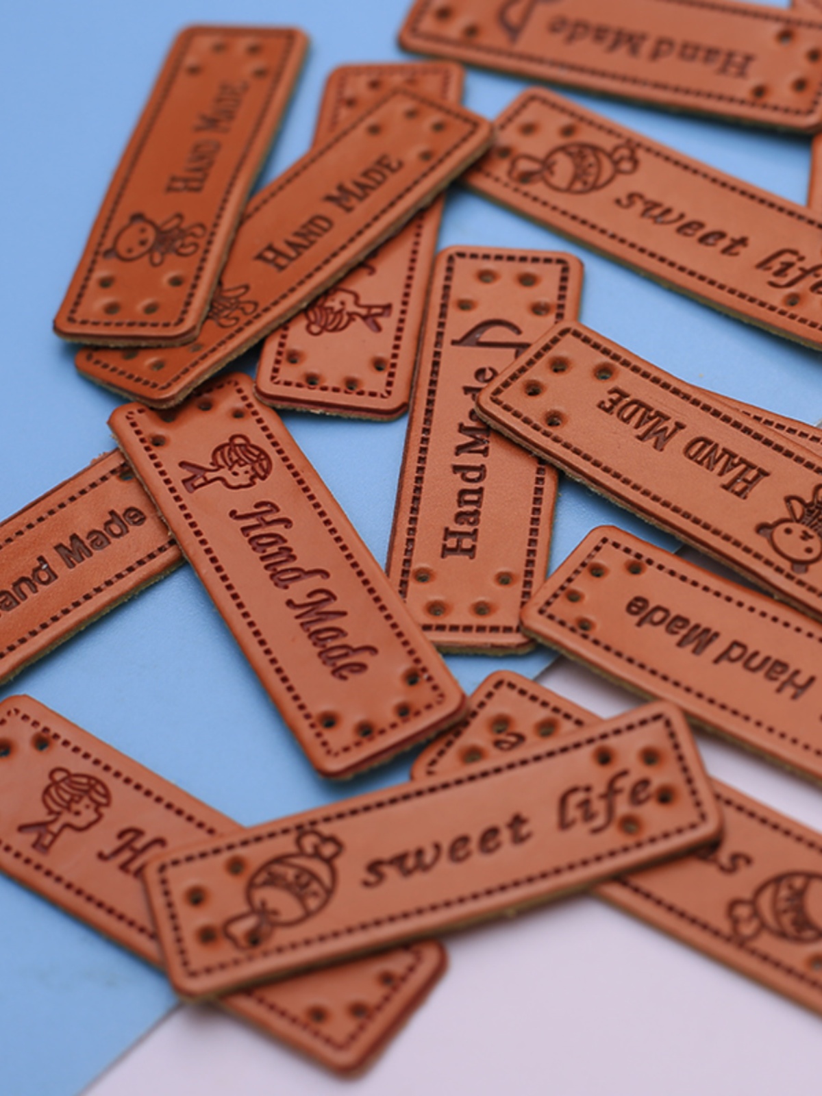 Scarf Hat Leather Label Handmade DIY Knitted Wool Bag Neck Accessories Decorative Stickers Hand-Sewn Small Labels