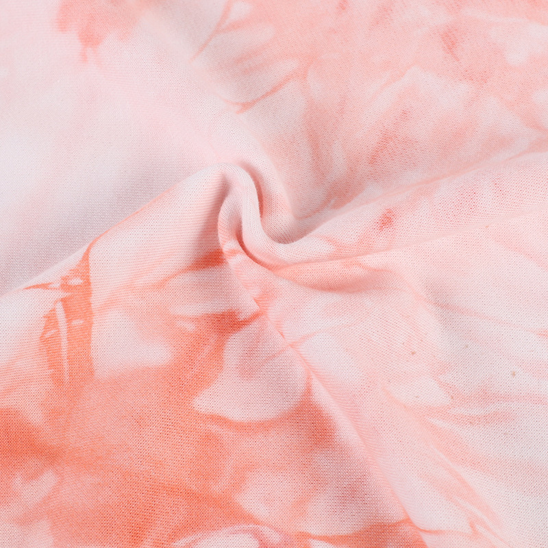 Autumn and Winter Polyester-Cotton Tie-Dye Sweatshirt Knit Fabric Terry Cloth Printed Trendy Brand Suit Fabric Towel Base Fabric