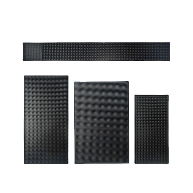 Bar Mat Bar Water Barrier Mat PVC Rectangle Water Filter Non-Slip Cup Mat High Foot Wine Cup Mat Soft Rubber Bar Mat
