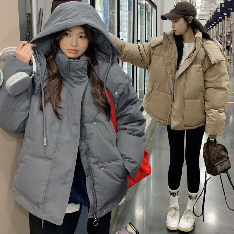 Cross-border New Cotton-padded Coat Women's Short Korean-style Design Sense Hooded Thickened Bread Suit