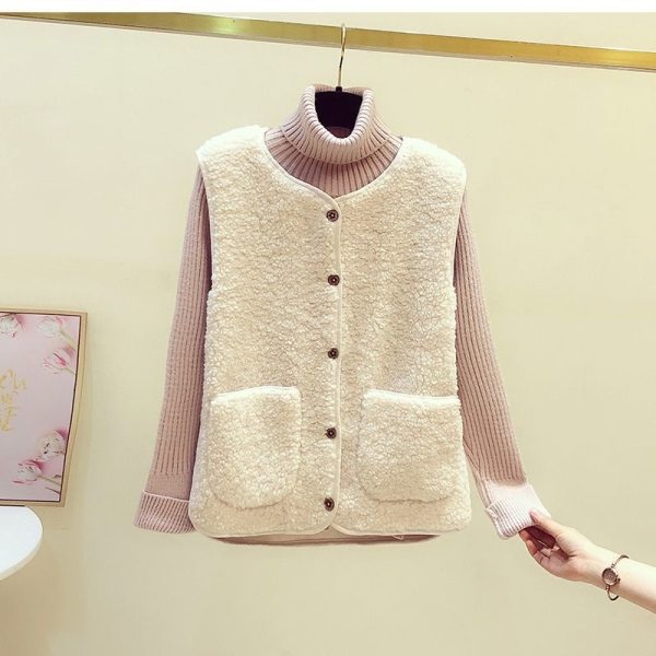 Picture of 2023 Winter New Style Gentle Vest Round Neck Single-Breasted Vest Jacket Slimming Look Cashmere Cardigan for Women
