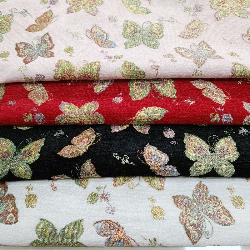 Vintage Small Butterfly Elegant Animal Color-Blocking Vintage Dress Women's and Children's New Year Outfit Decorative Jacquard Fabric
