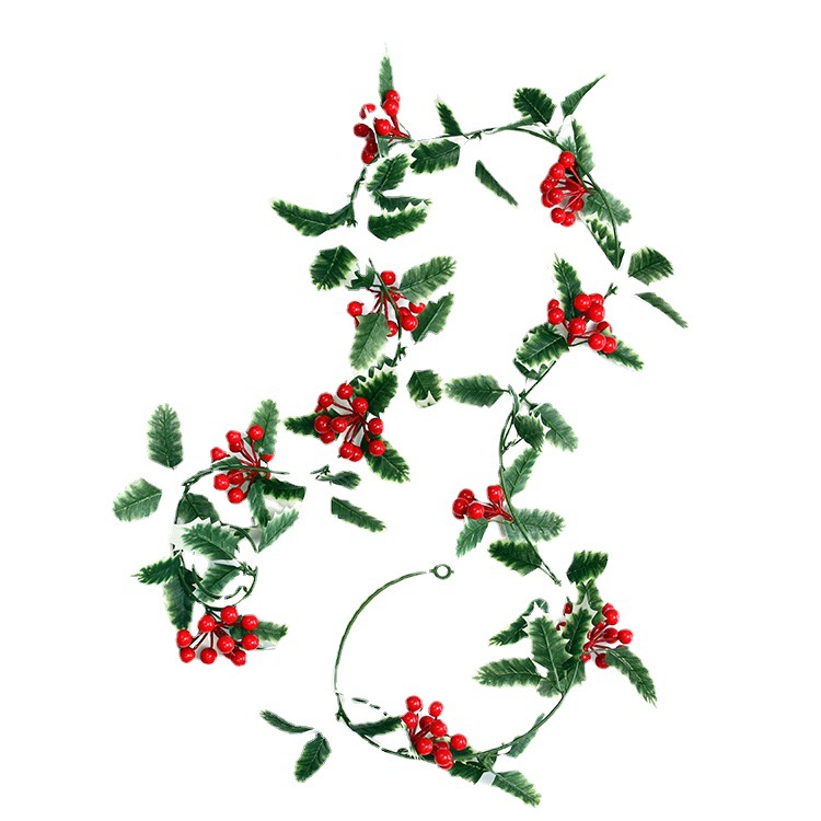Picture of Cross-border supply simulation Christmas rattan European and American wall hanging home decoration red fruit soft rattan atmosphere layout Christmas