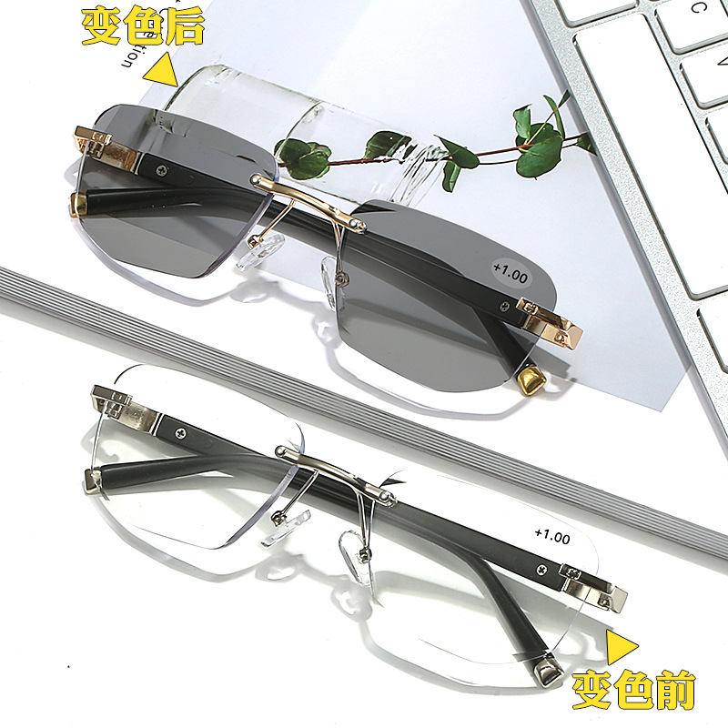 Picture of Frameless trimming presbyopic glasses European and American cross-border color changing multi-focus presbyopic glasses dual-use smart zoom wholesale