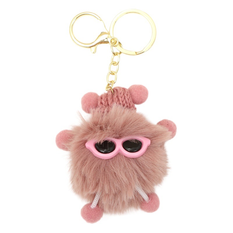 Milk puff pendant Little Red Book same cute ugly cute girl heart keychain plush ornaments for boys and girls