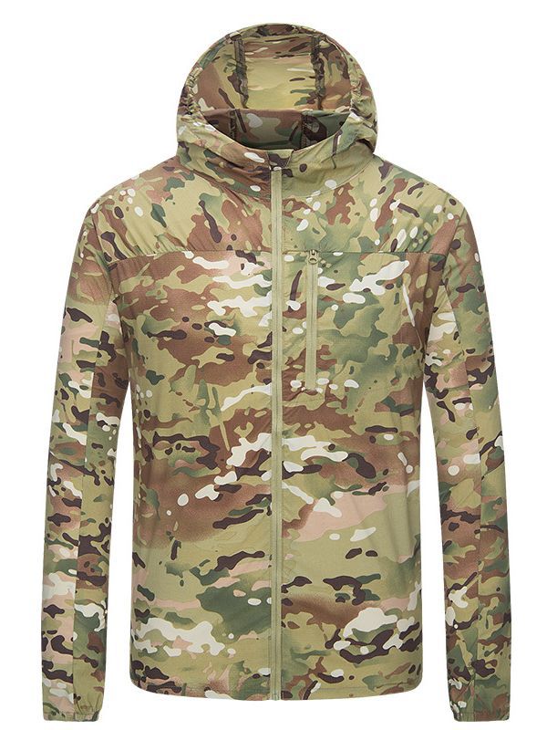 Picture of Outdoor Tactical Skin Clothing Men's Summer Hooded Sunscreen Clothing Breathable Waterproof Lightweight Sunscreen Clothing UV Protection