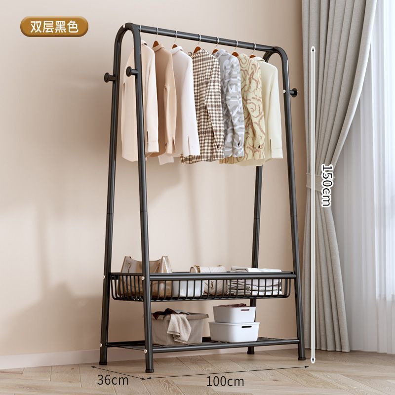 Picture of Hanging clothes rack floor-to-ceiling bedroom household coat rack simple clothes hanger drying rack indoor storage rack cooler pole