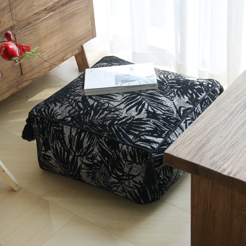 Internet Celebrous French Style Pier Stool Chinese Style Low Stool Futon Cushion for Lazy Person Cushion Removable and Washable Bean Bag Foam Granular Futon
