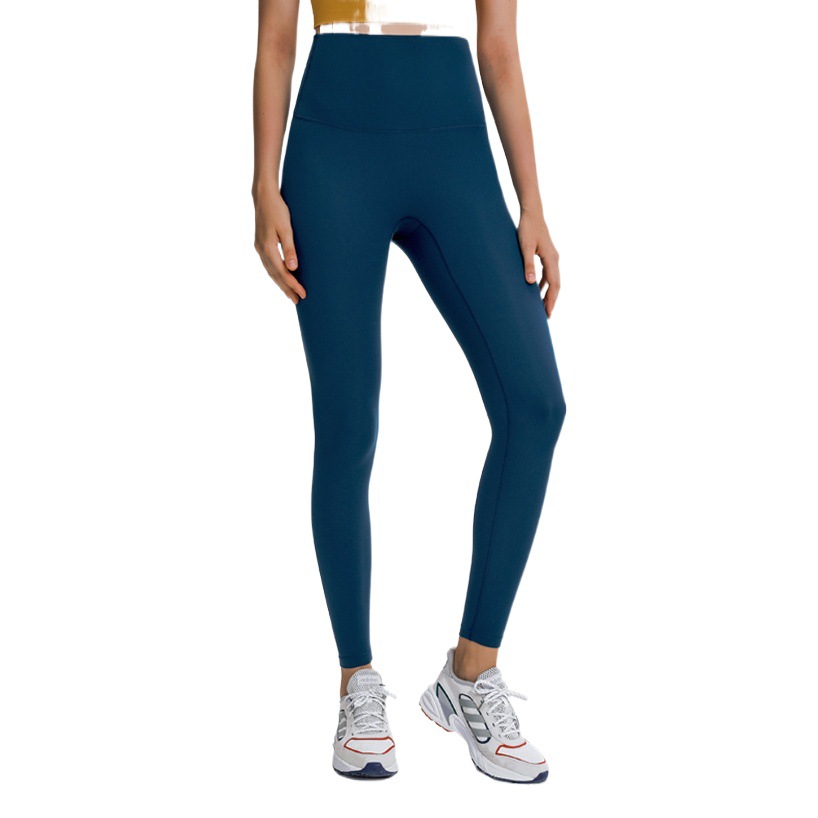 Ins High Waist Yoga Pants Women's European and American Spring Slimming Tight Fitness Pants No Embarrassment Line Sports Cropped Pants DL031