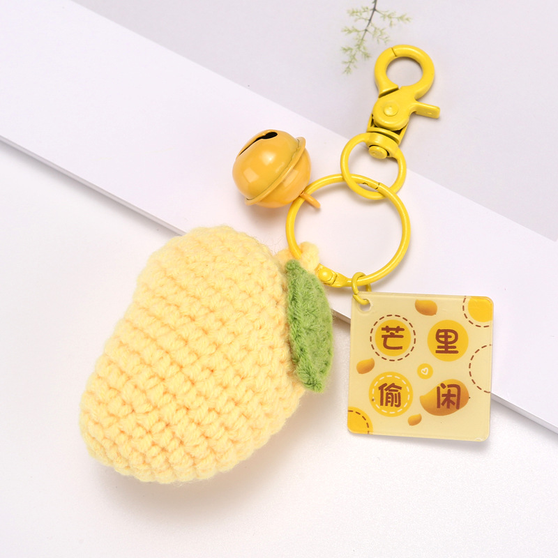 Picture of Wool knitted fruit keychain pendant avocado watermelon mango kiwi fruit hanging bag accessories gift