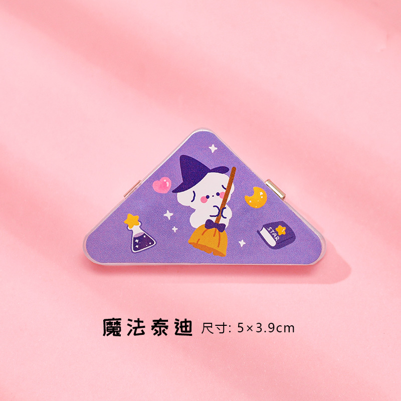 Picture of Creative inspirational text triangle clip student pp note clip acrylic document anti-roll clip test paper storage corner clip