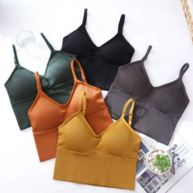 Picture of Beautiful Back Camisole Women's Belt Chest Pad Integrated Internet Popular Big U Outer Wear Inner Base Bra Tube Top Underwear