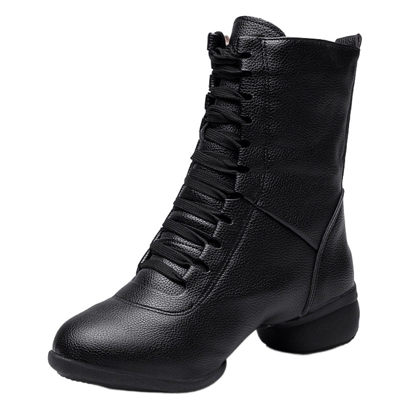 Square dance shoes sailor dance shoes dance long boots dance shoes lace-up side zipper soft bottom jazz group performance shoes