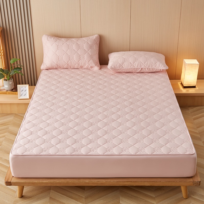 Picture of A Raw Cotton Thickeneded Quilted Fitted Sheet Raw Cotton Maternal and Infant Grade Waterproof Fitted Sheet Protective Cover All-Inclusive Simmons Mattress Cover