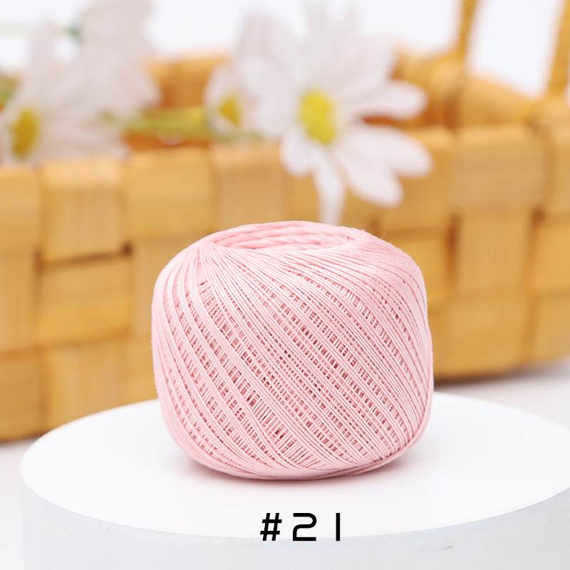 Picture of Warm Color No.10 Lace Strongly Twisted Mercerized Pearl Egyptian Long-staple Cotton Handmade Micro-hook Hand-bow Ball 20g Wool Ball