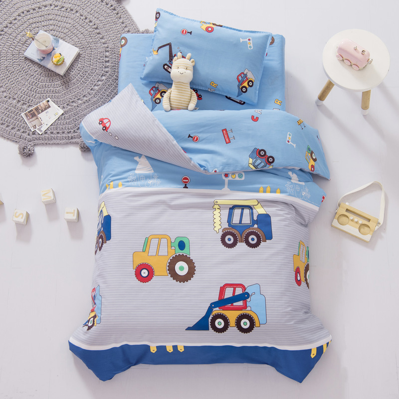 Picture of Kindergarten Quilt Three-Piece Set Baby Nap Quilt Children's Cotton Six-Piece Set Removable and Washable Cartoon Quilt for Summer