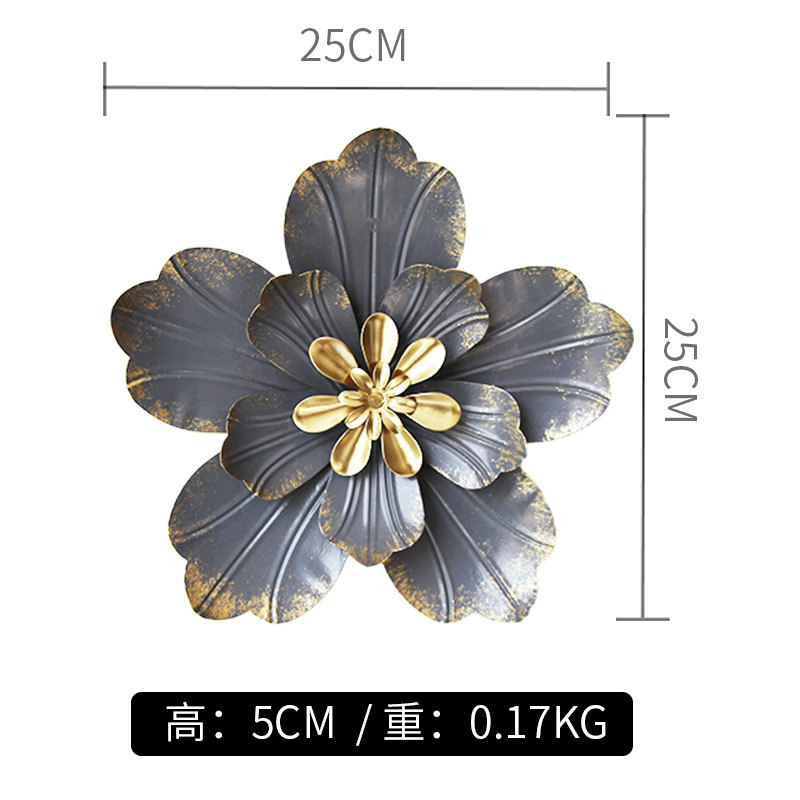 Picture of Light Luxury Metal Stereo Flower Wall Hanging DIY Wall Decoration Living Room Bedroom Tv Wall Hanging Single Small Wall Decoration
