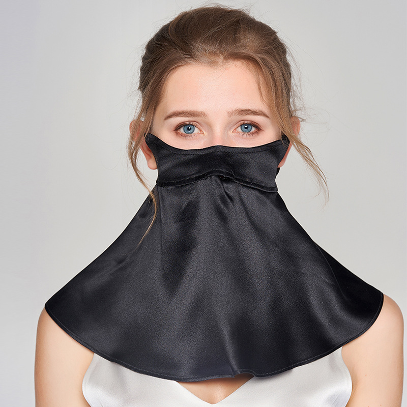 Picture of Silk sun mask sleep breathable full face cover summer UV mask mulberry silk oil smoke-proof veil for women