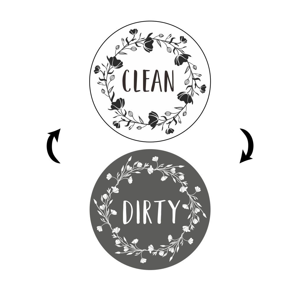 Picture of dirty clean magnetic refrigerator stickers for cross-border foreign trade new kitchen dishwasher refrigerator decoration magnetic stickers