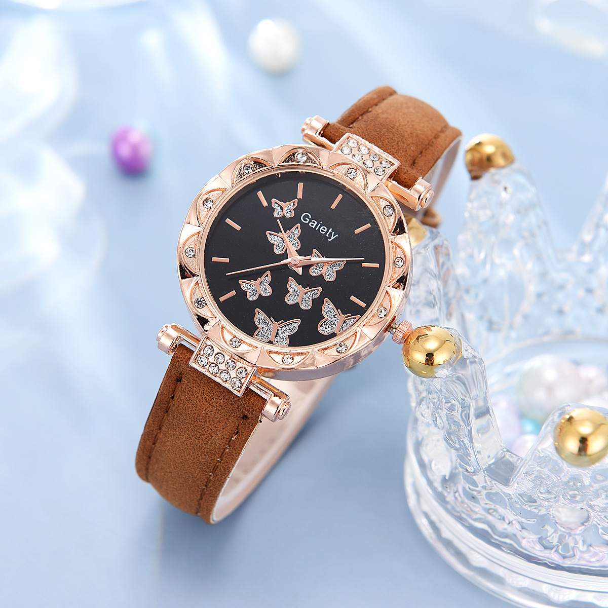 Picture of New TikTok Popular Women's Watch Fashion Personality Simple Watch Butterfly Digital Belt Watch Set