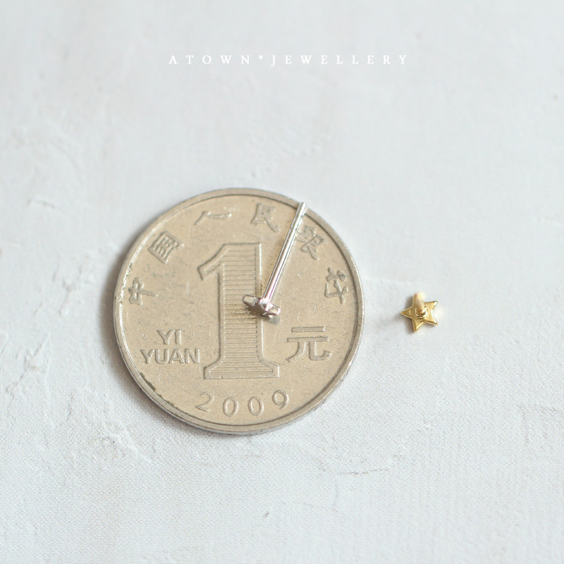 Picture of Mini Star 925 sterling silver stud earrings female sleeping do not need to pick students small exquisite ear bone nails female