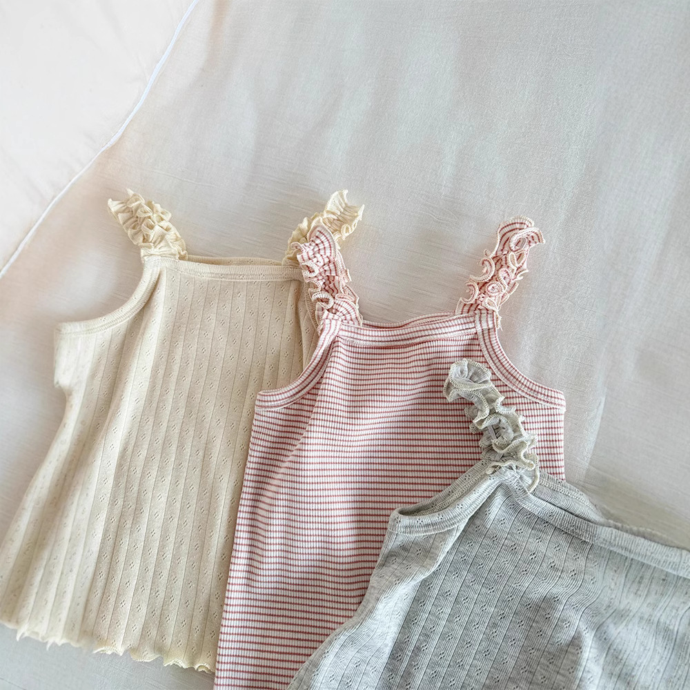 Picture of Girls' Camisole 2025 Baby Girl Summer Children's Korean-style All-match Cute Pit-stripy Color Line Camisole