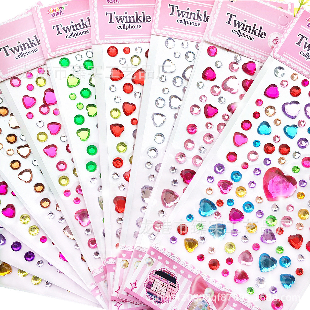 Wholesale stickers children's diamond three-dimensional stickers stickers gemstone Crystal stickers five-pointed star love flower decoration