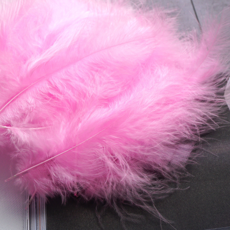 Picture of Feather Decoration Colorful Turkey Hair Pointed Tail Velvet Dream Catcher Material Wave Ball Gift Box Filler Shooting Props