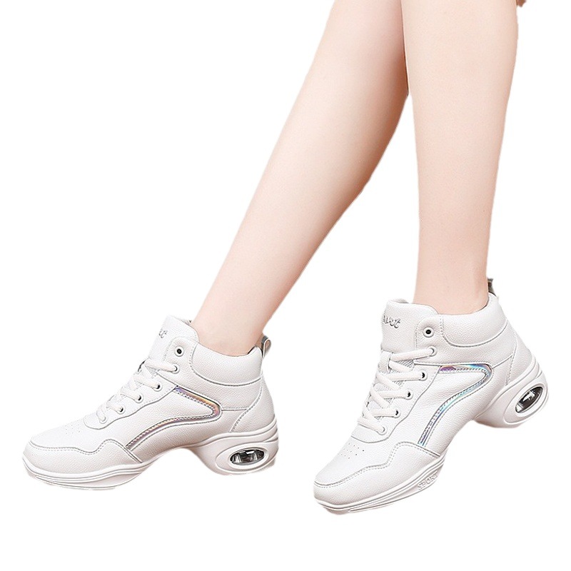 White Dance Shoes Women's Autumn and Winter New Mid-heel Soft Sole Yang Liping Square Dance Shoes Waterproof Sappers Dance Shoes for Adults