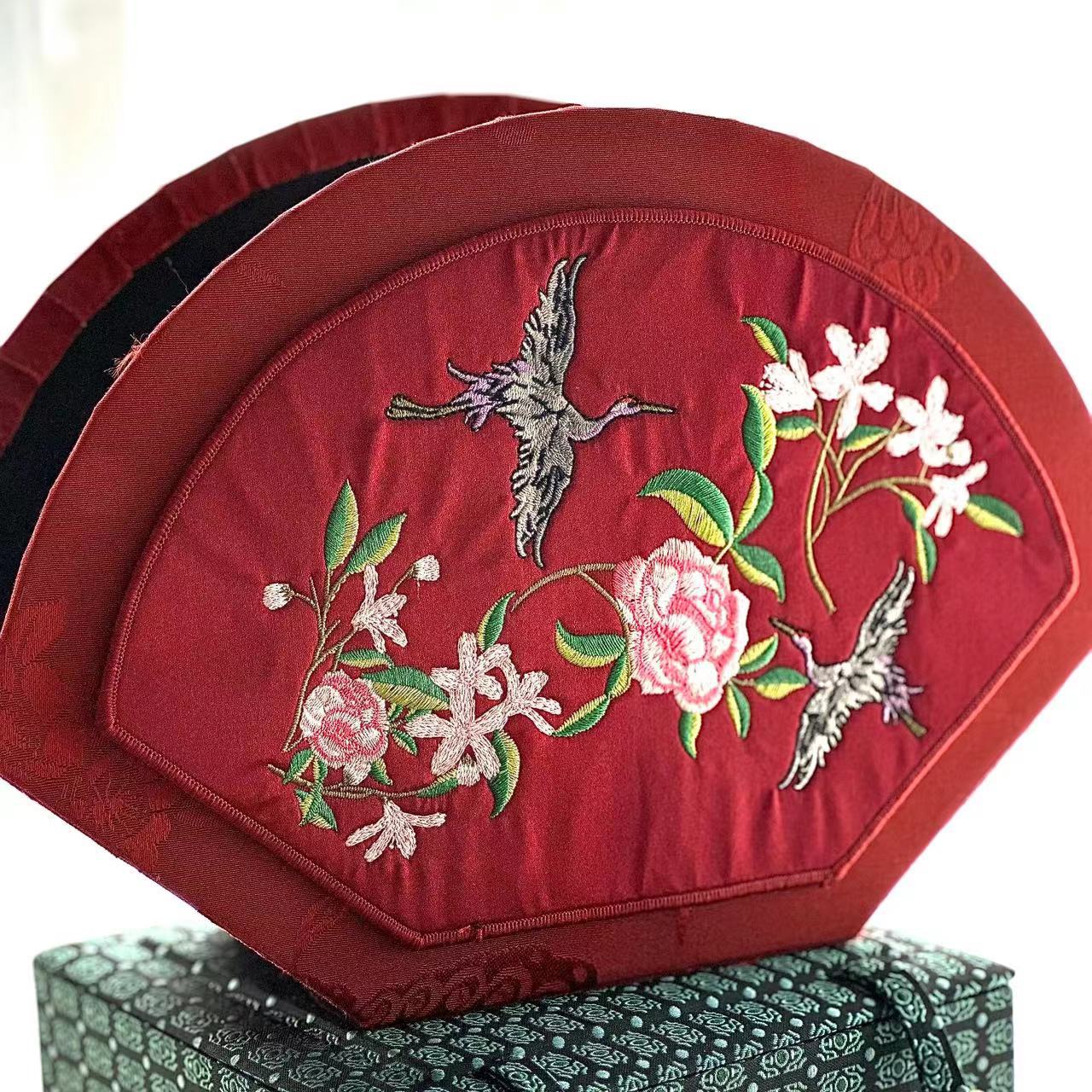 Picture of New Year's Eve Flower Box Bucket Decoration Ornaments Hug Bucket Chinese National Style Embroidery Octagonal Flower Bucket Ruyi Lock Bucket