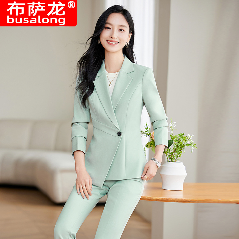 Business Suit suit Women's Autumn and Winter Temperament Goddess Fan High-end Dress Hotel Manager Overalls Suit Two Pieces
