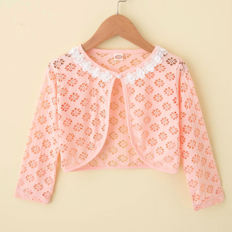 Picture of Girl's Small Shawl Coat Princess Thin Short-sleeved Baby's Air-conditioning Shirt Girl's Small Waistcoat Cardigan Skirt Small Outer Waistcoat