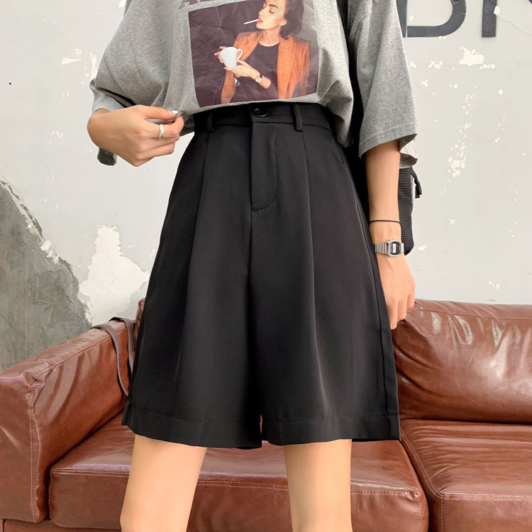 Picture of Summer 2024 New Korean style loose high waist slimming suit shorts student versatile five-point wide leg casual pants for women