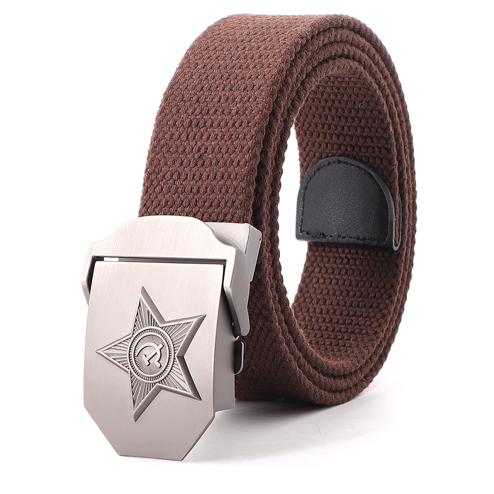 Picture of Soviet Union military emblem canvas belt belt thickened men's outdoor jeans tactical alloy manufacturers wholesale