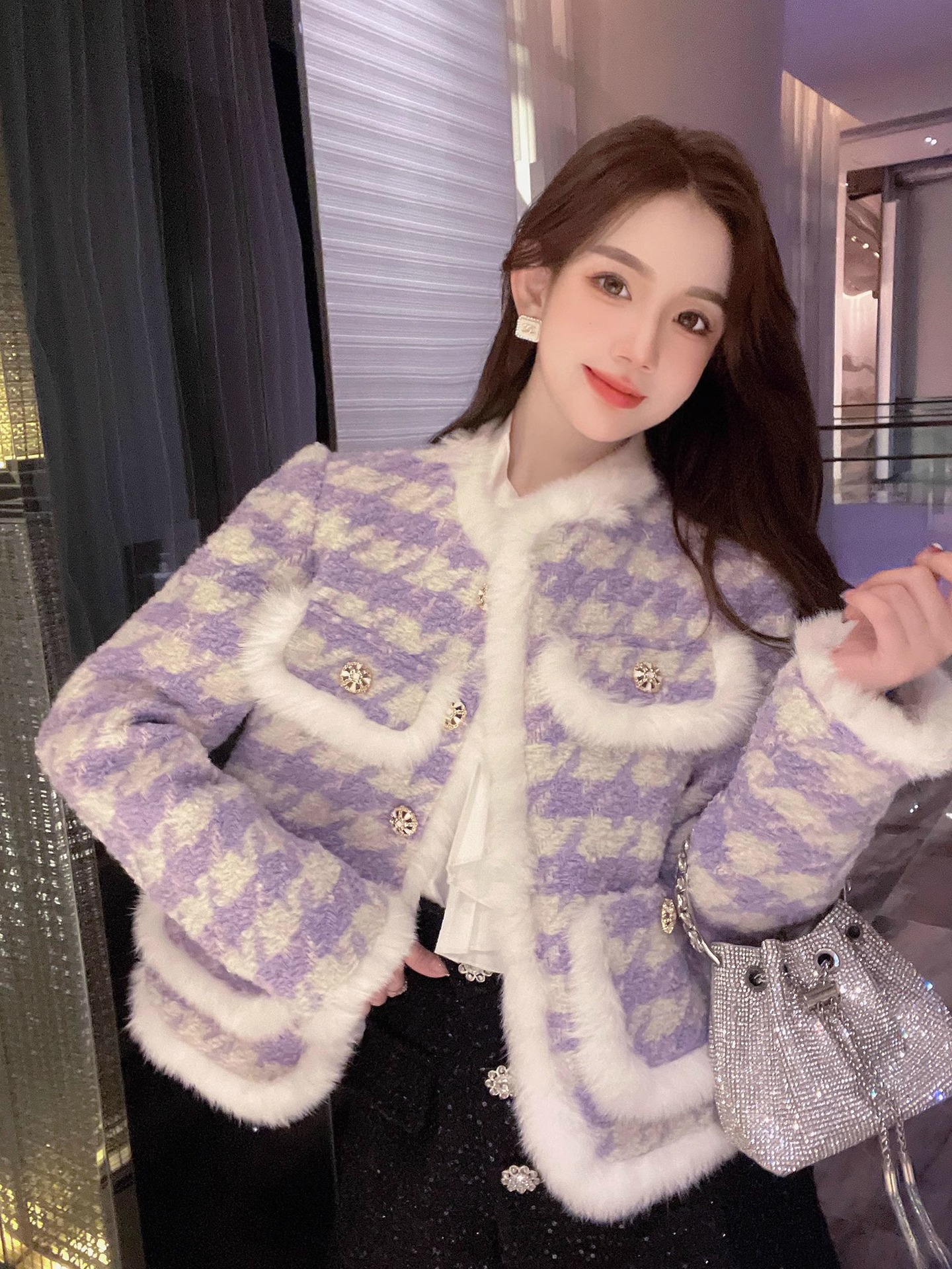 French Retro Style Small Fragrance Jacket Women's 2025 Autumn and Winter New Versatile Cardigan Thickened Warm Top Clothing