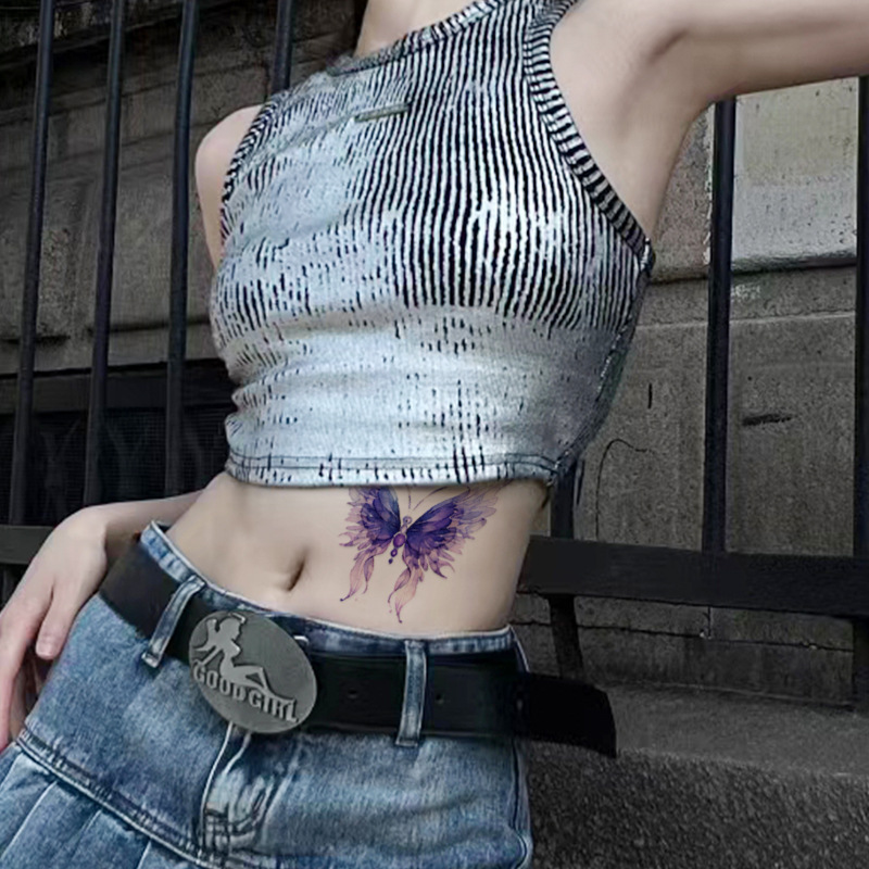 Picture of Cartoon glitter stickers for men and women waterproof long-lasting tattoo stickers baby print pattern children's arm butterfly high-end feeling